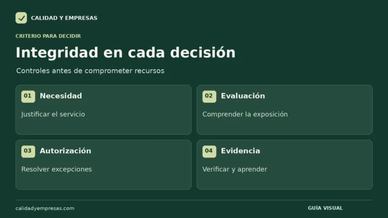 Cuatro momentos para revisar integridad en decisiones con terceros